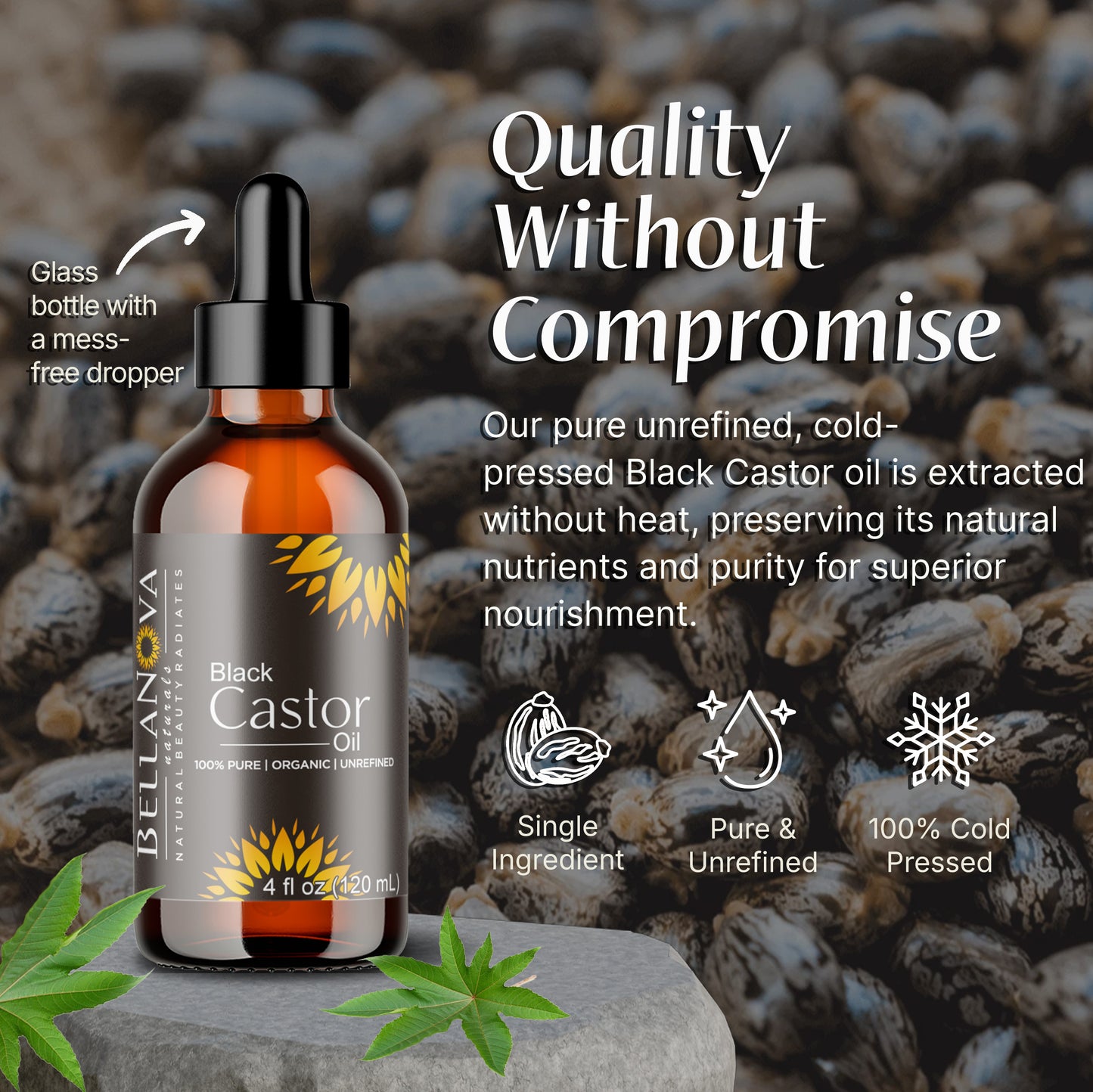 Black Castor Oil | Cold-Pressed Premium Oil for Skincare & Haircare