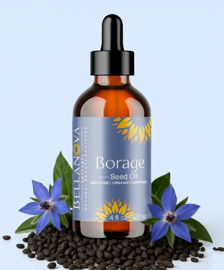 Borage Seed Oil, Organic, Cold-Pressed, Pure Oil for Beauty & Wellness
