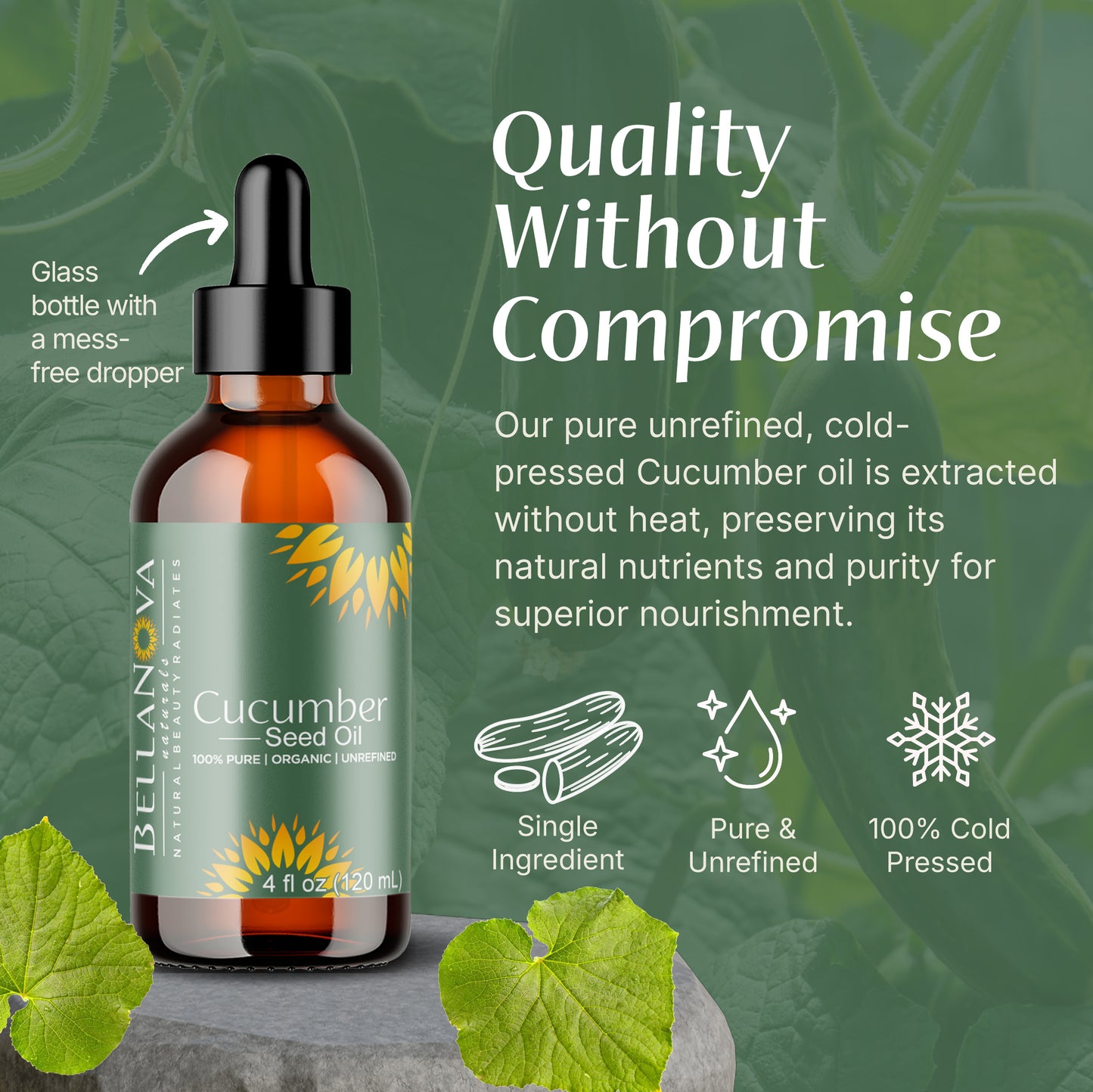 Cucumber Oil Unrefined Cold-Pressed – Nourish Skin & Hair Naturally