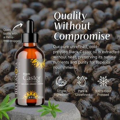 Black Castor Oil | Cold-Pressed Premium Oil for Skincare & Haircare