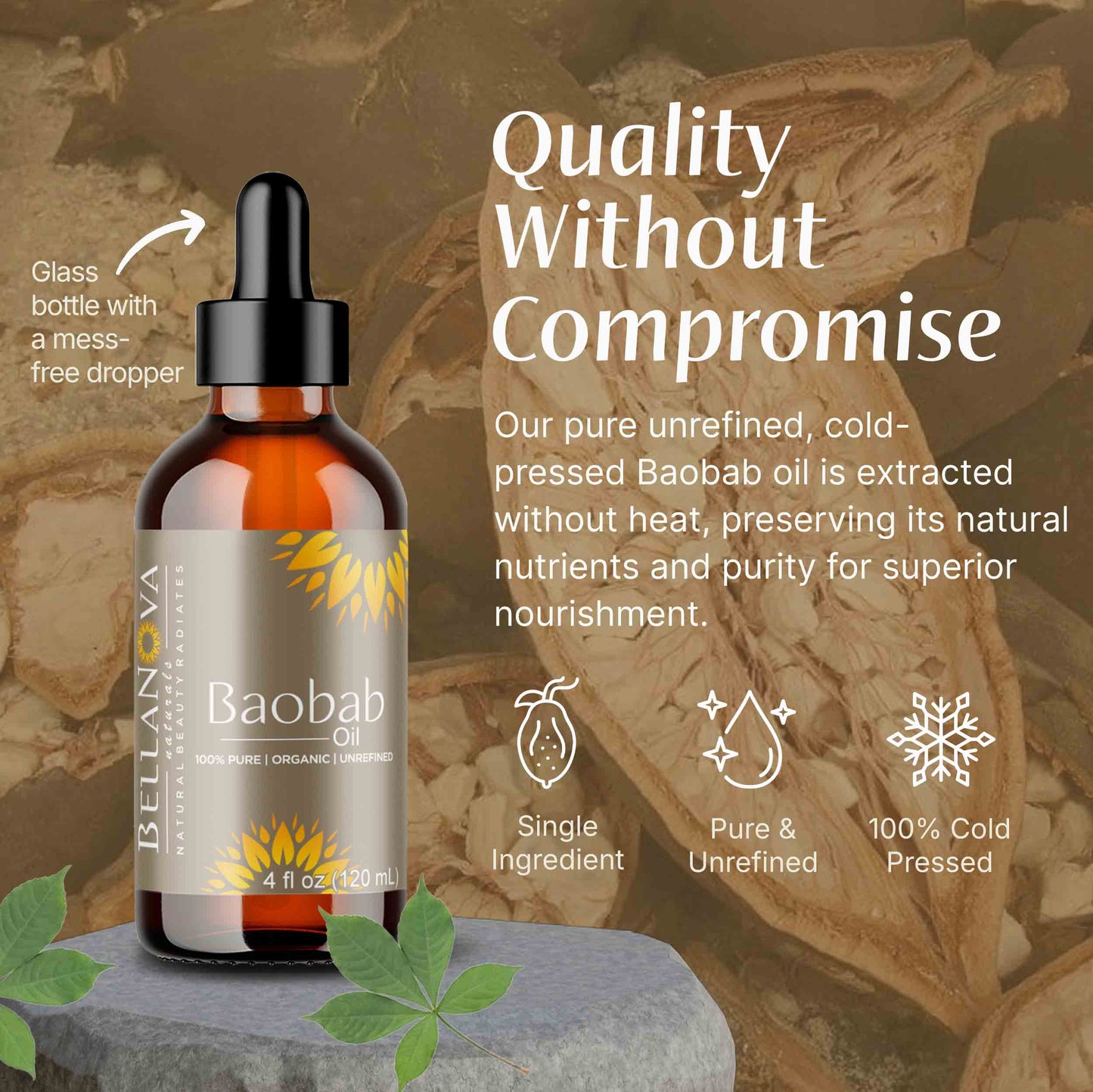 Baobab Oil | Cold-Pressed Unrefined Oil for Skincare & Haircare