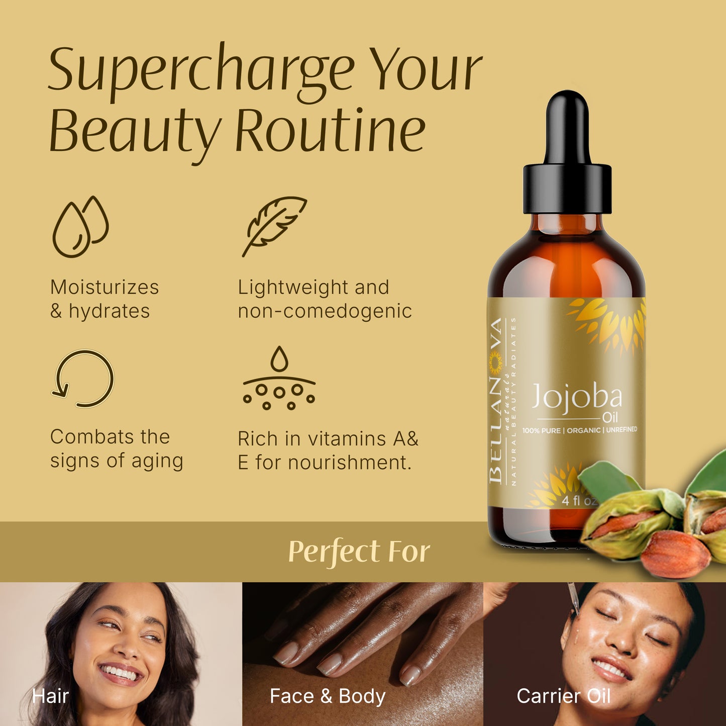 Jojoba Oil | Unrefined Organic Oil for Skincare & Haircare