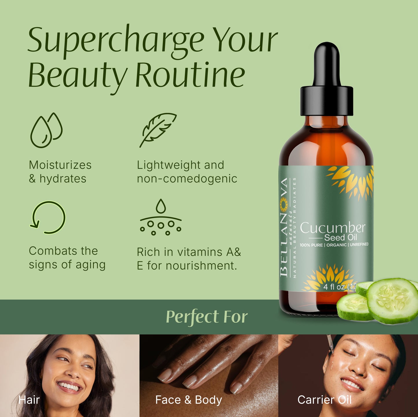 Cucumber Oil Unrefined Cold-Pressed – Nourish Skin & Hair Naturally
