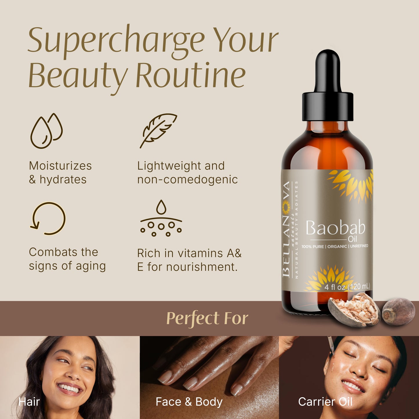 Baobab Oil | Cold-Pressed Unrefined Oil for Skincare & Haircare