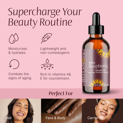 Black Raspberry Seed Oil - | Cold-Pressed Oil for Skincare, Haircare
