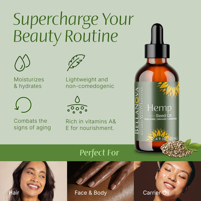 Hemp Seed Oil | Cold-Pressed Unrefined Oil for Skincare & Haircare