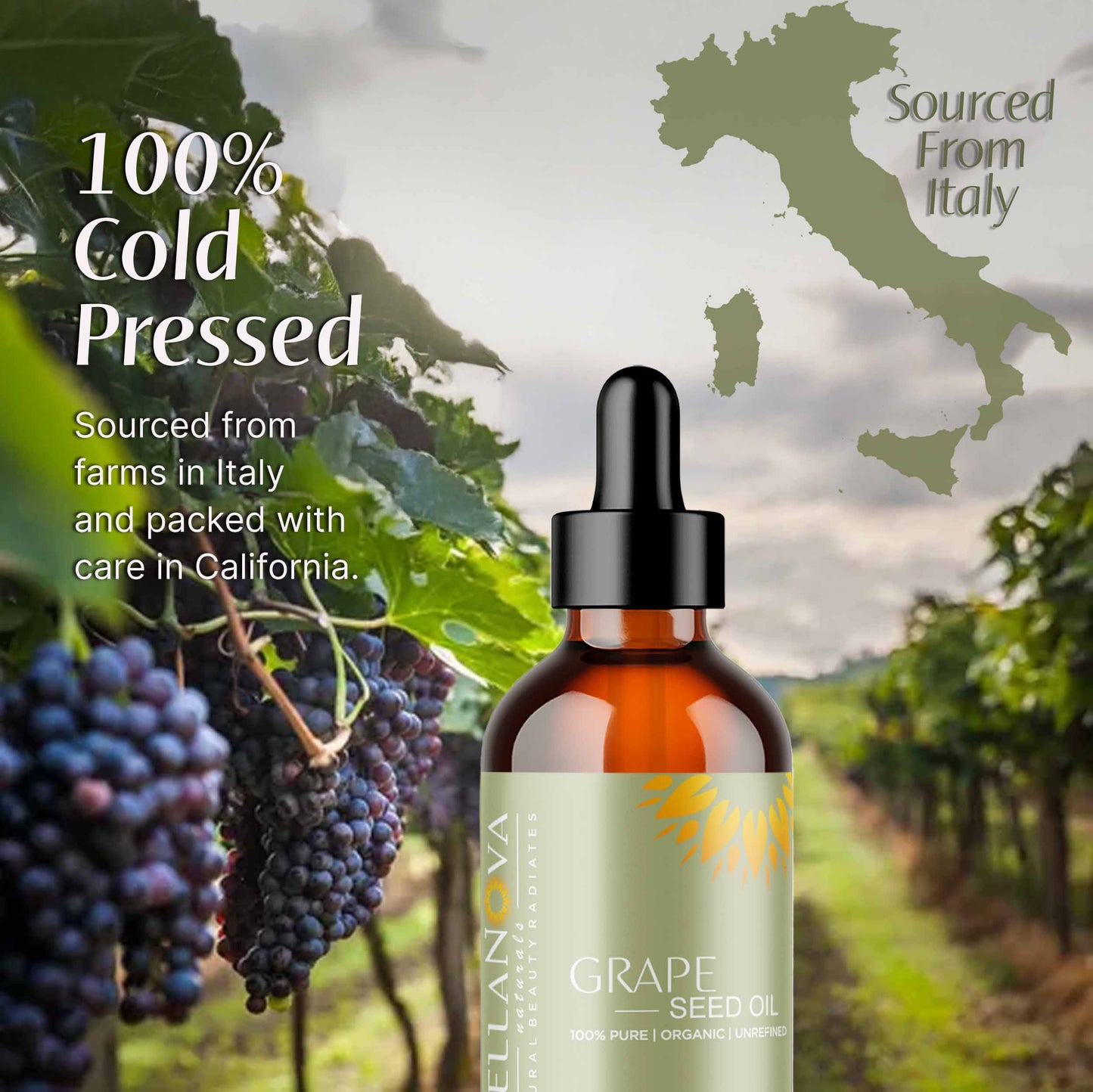 Grape Seed Oil | Unrefined Organic Oil for Skincare & Haircare