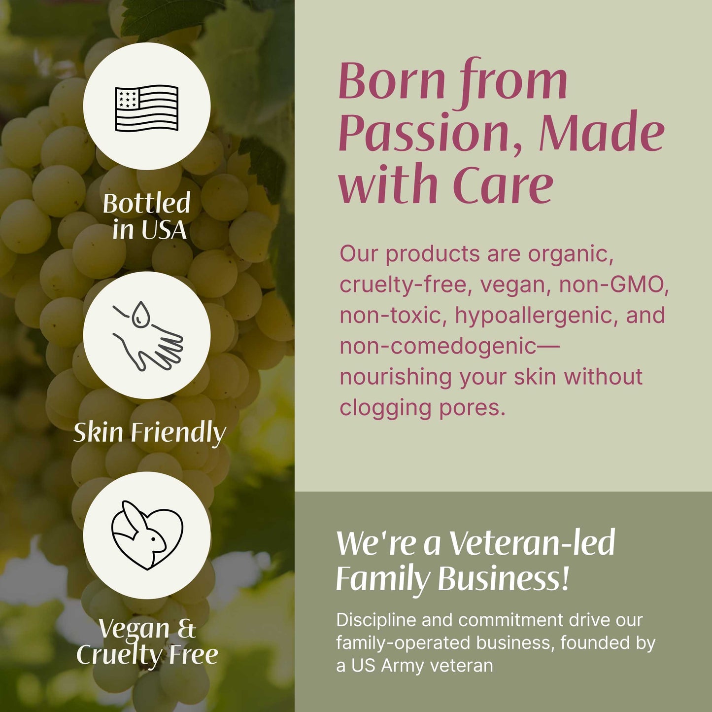Grape Seed Oil | Unrefined Organic Oil for Skincare & Haircare