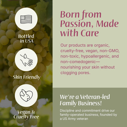 Grape Seed Oil | Unrefined Organic Oil for Skincare & Haircare